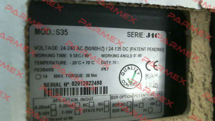 P/N: S4C000209, Type: J4C-S35 J+J Automation