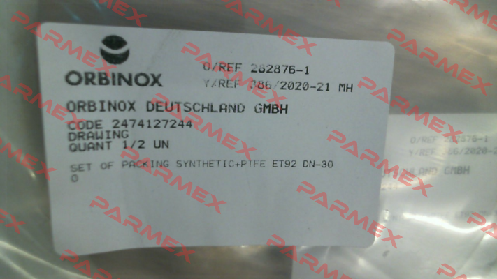 Set of Packing for Type ET DN 300 Orbinox