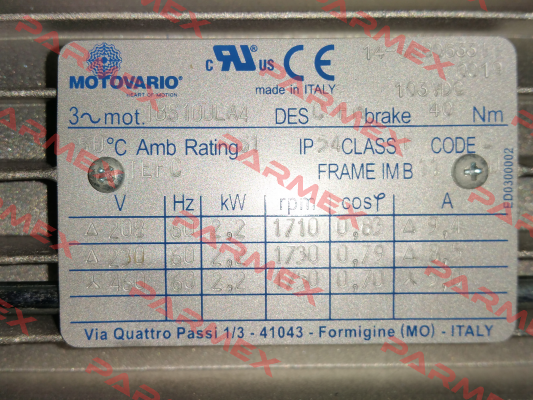 TBS100LA4  Motovario