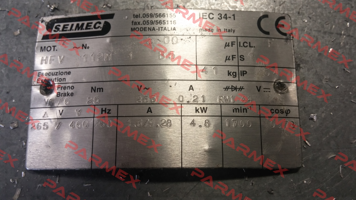 HFV 112M 1 B5 obsolete,replaced by HBV 112M 4 265.460-60 B5  Seimec (Rossi)