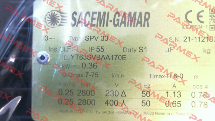 SPV 33-TRI (SPV 33 170T) Sacemi