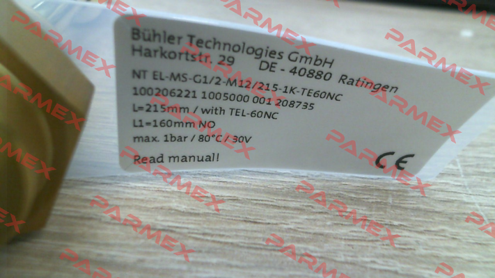 NT EL-MS-G1/2-M12/215-1K-TE60NC Bühler Technologies