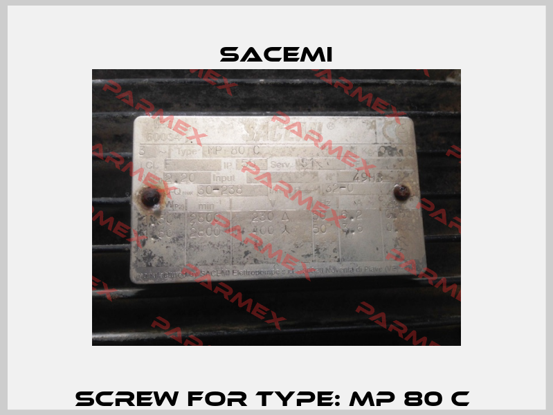 Screw for Type: MP 80 C  Sacemi