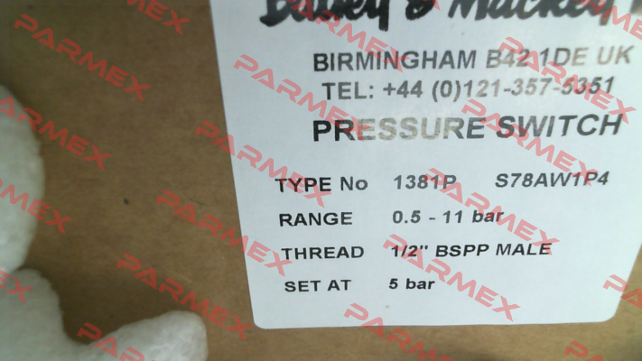 Type 1381P Bailey & Mackey