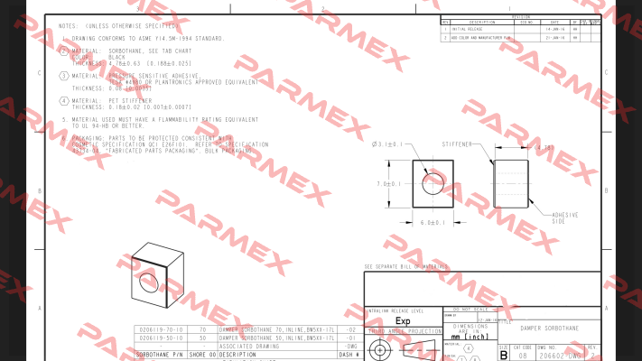 0206119-70-10-CUSTOM1  Sorbothane