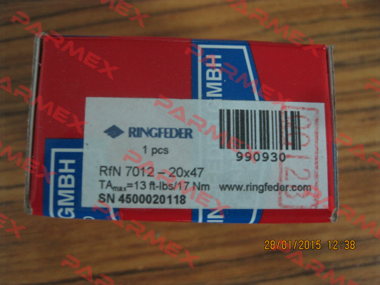 RFN7012 20X47 Ringfeder