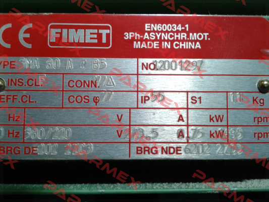 3MA 80 A 4 T.380/220V 60HZ B5 0,75KW Fimet