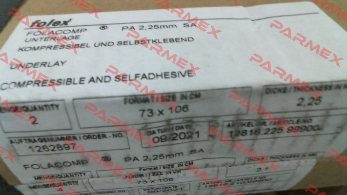 Folacomp PA 1060 x 730 x 2,25 mm Folex