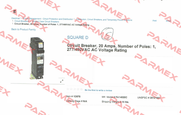 FA14020C  Square D (Schneider Electric)