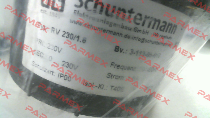 P/N: 311305010, Type: RV 230/1.6 Schuntermann Transformatoren