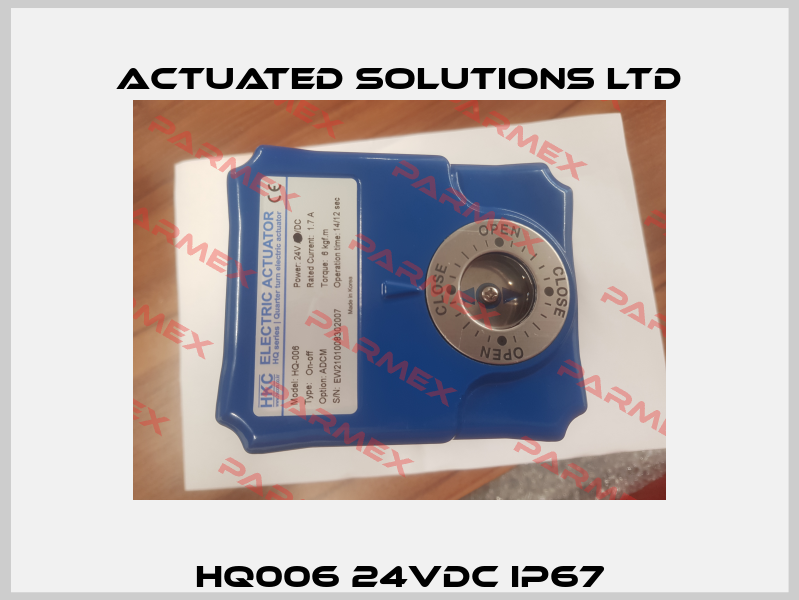 HQ006 24VDC IP67 Actuated Solutions LTD