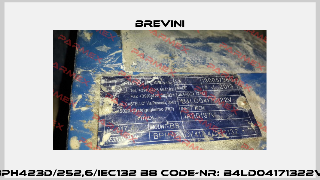 BPH423D/252,6/IEC132 B8 Code-Nr: B4LD04171322V  Brevini