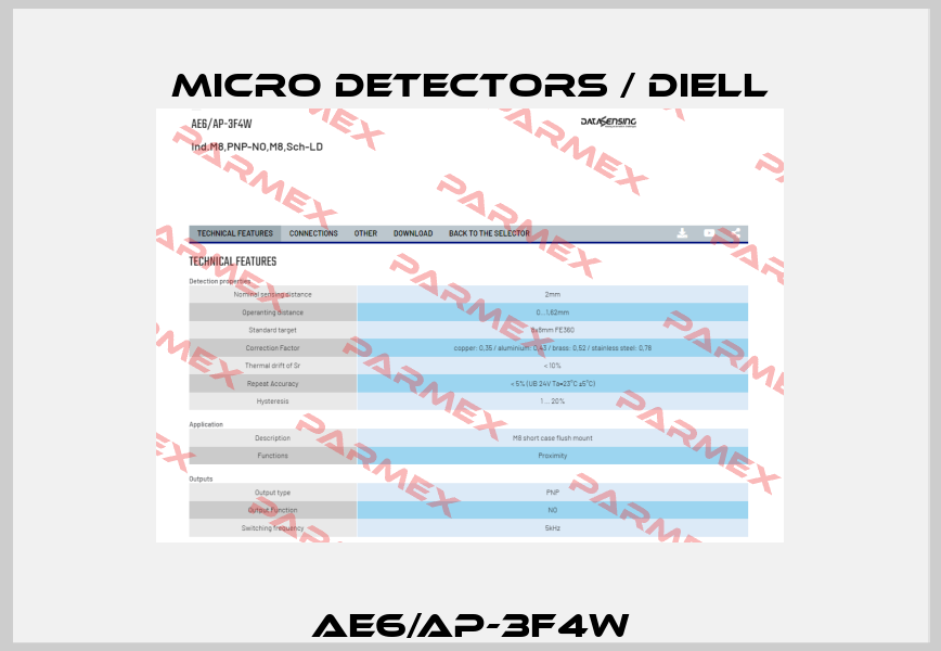 AE6/AP-3F4W Micro Detectors / Diell