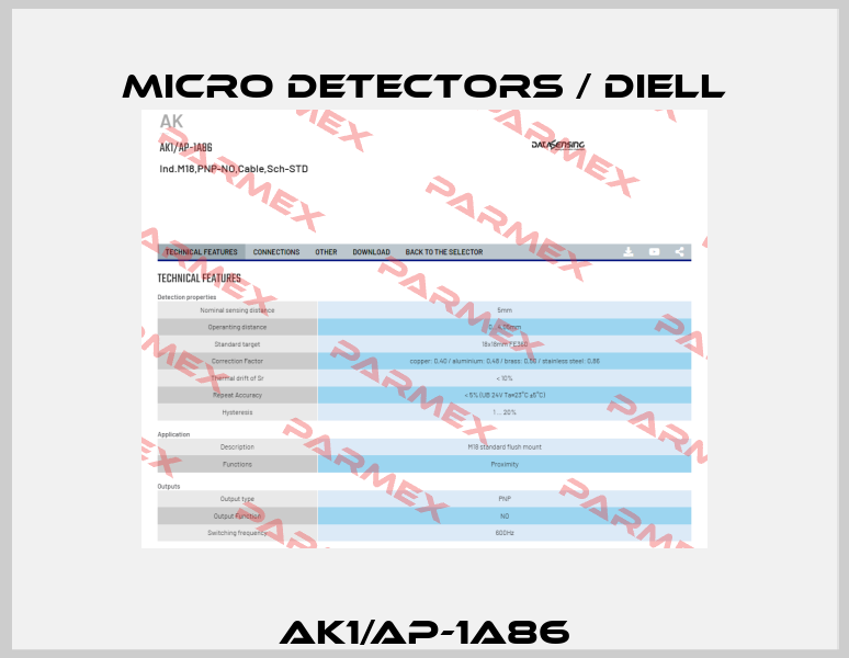 AK1/AP-1A86 Micro Detectors / Diell