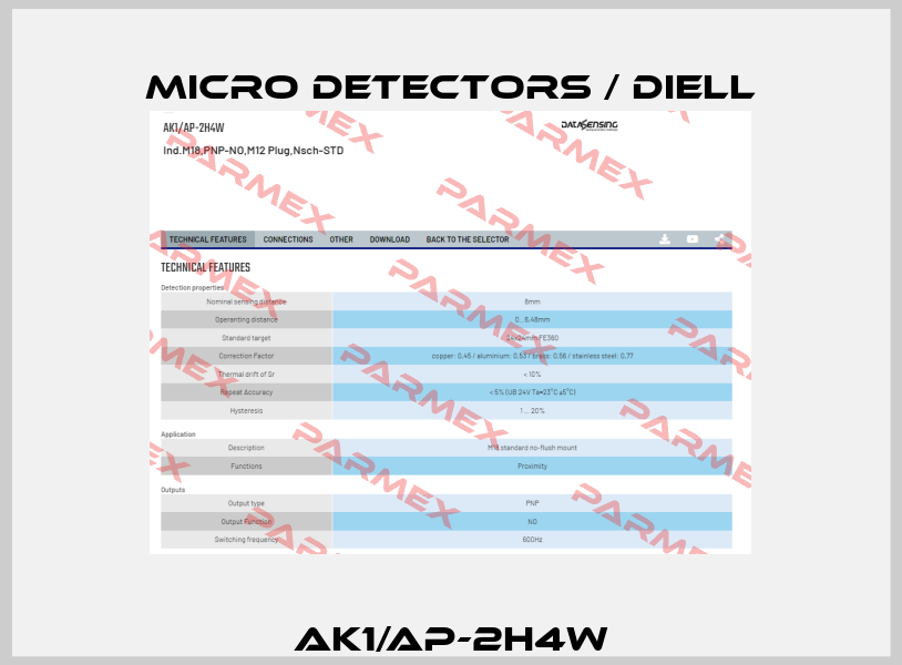 AK1/AP-2H4W Micro Detectors / Diell