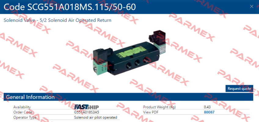 SCG551A018MS.115/50-60 Asco