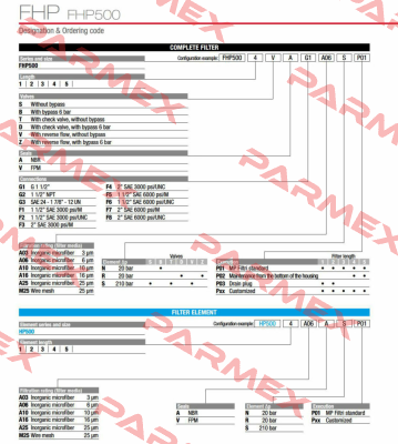 FHP-500-4-B-A-F5-A10-N-P02 MP Filtri