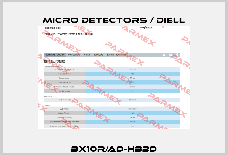 BX10R/AD-HB2D Micro Detectors / Diell
