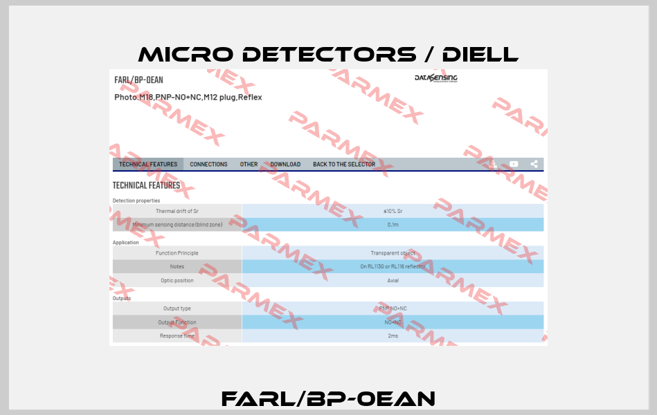 FARL/BP-0EAN Micro Detectors / Diell