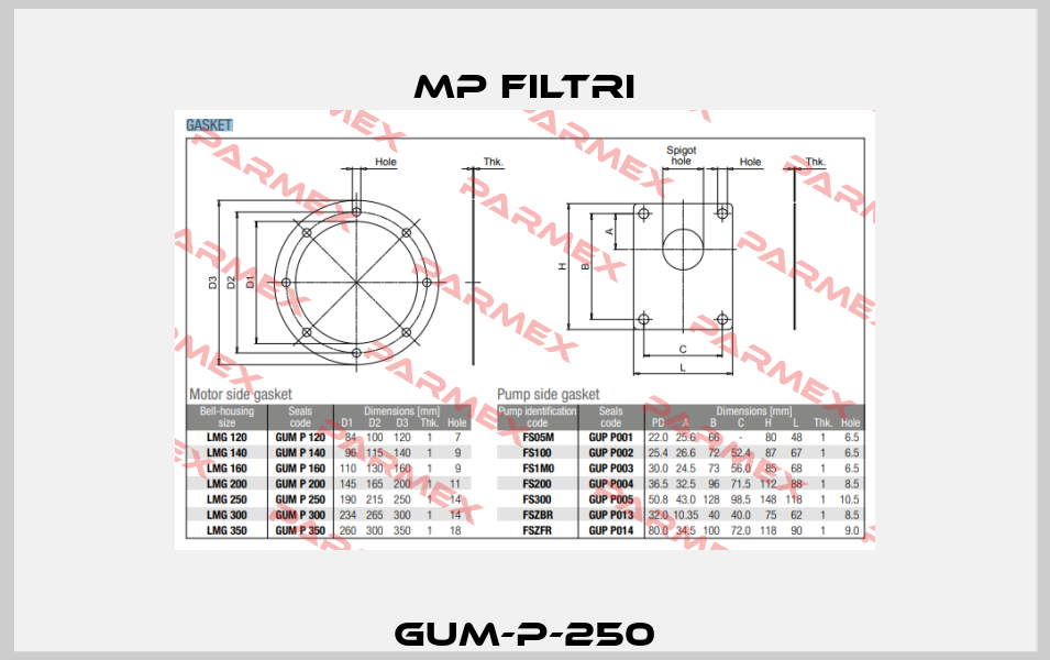 GUM-P-250 MP Filtri