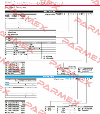 FHD-051-5-B-A-G1-A16-R-P01 MP Filtri