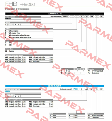 FHB-050-2-B-A-F1-A25-N-P01 MP Filtri