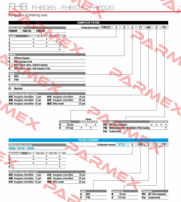 FHB-065-1-B-A-F1-A03-N-P01 MP Filtri