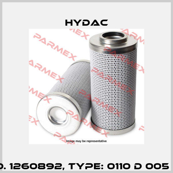 Mat No. 1260892, Type: 0110 D 005 BN4HC  Hydac
