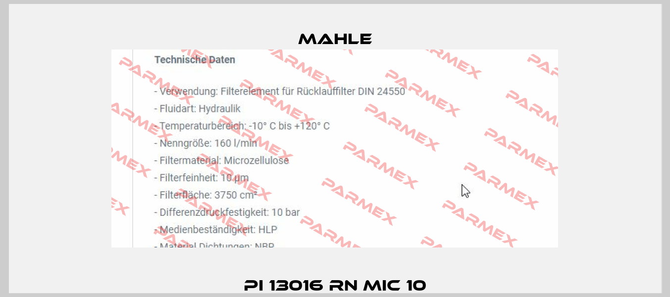 PI 13016 RN MIC 10 MAHLE