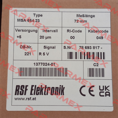 MSA 654.23 Rsf Elektronik