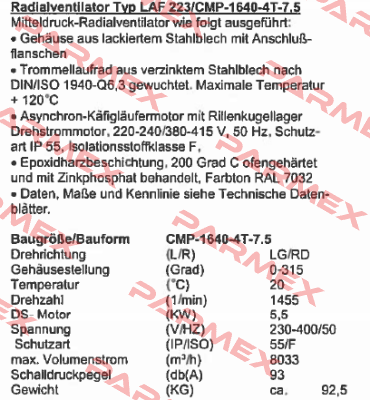 LAF 223/CMP-1640-4T-7.5  Sodeca