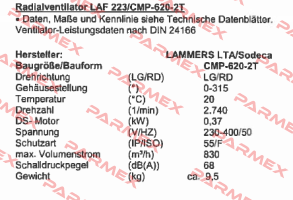 1012558 / CMP-620-2T Sodeca