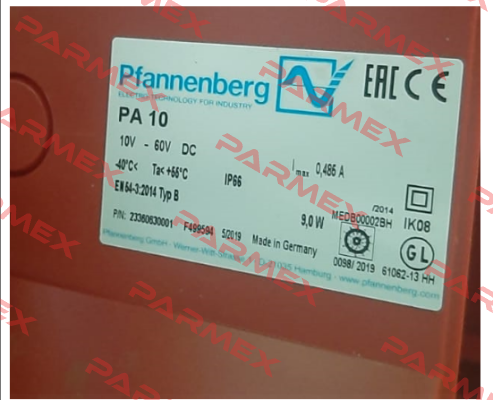 PA 10 10-60DC GL/MED /  23360630001 Pfannenberg