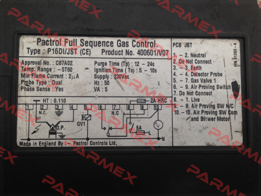E41-01600-06,  P16 DI,  400601/V07 Pactrol