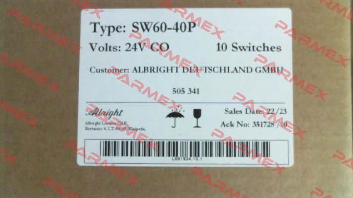 505341 SW 60-40 P 24V CO Albright