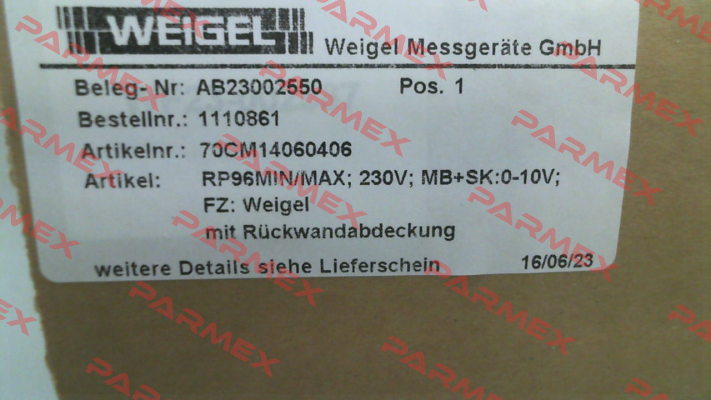 RP96MIN/MAX Weigel