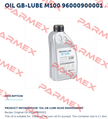 BECKER LUBE M 100 Becker