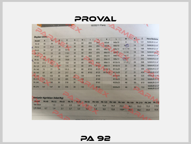 PA 92 Proval